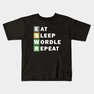 EAT SLEEP WORDLE REPEAT Kids T-Shirt